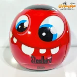 کلاه کاسکت کودک Steelbird قرمز گرافیکی با شیلد - نمای نزدیک