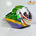 کلاه کاسکت فک ثابت AGV طرح جوکر Joker با گرافیک دندان - نمای روبه‌رو