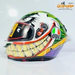 کلاه کاسکت فک ثابت AGV طرح جوکر Joker با گرافیک دندان - نمای پشت