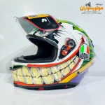 کلاه کاسکت فک ثابت AGV طرح جوکر Joker با گرافیک دندان - جزئیات طراحی
