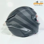 کلاه کاسکت طرح کربن مات AGV - نمای روبه‌رو
