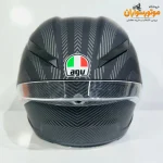 کلاه کاسکت طرح کربن مات AGV - نمای کناری